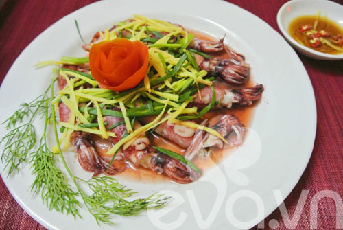 Cách làm món mực trứng hấp gừng